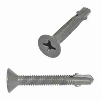 TEKFR012234BLD #12-24 X 2-3/4" Flat Head, Phillips, Reamer, Self-Drilling Screw, w/Wings, Grey Coated